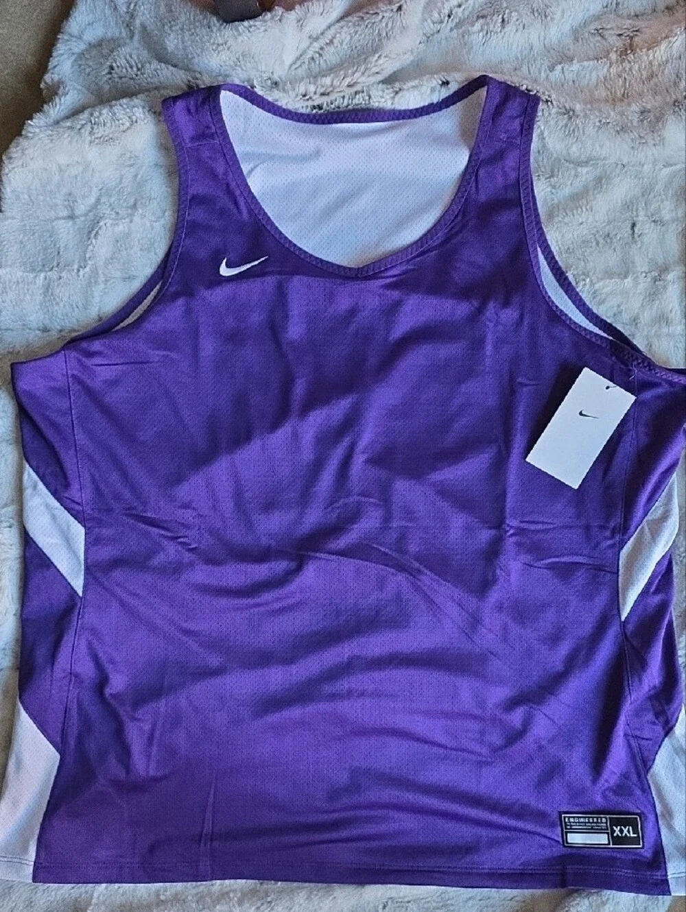 Nike Womens Size XXL Dri-FIT Reversible Basketball Practice Jersey Purple White